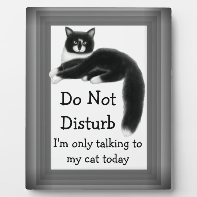 Regal Tuxedo Cat Customizable Sign Plaque (Front)