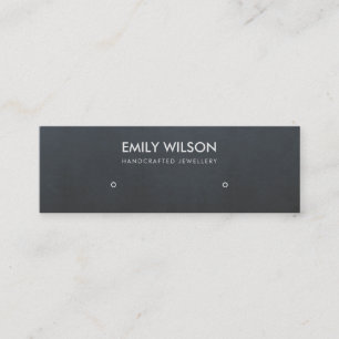 REGAL VELVET GREY BLUE STUD EARRING DISPLAY LOGO MINI BUSINESS CARD