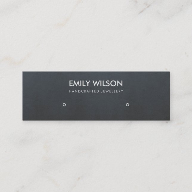 REGAL VELVET GREY BLUE STUD EARRING DISPLAY LOGO MINI BUSINESS CARD (Front)