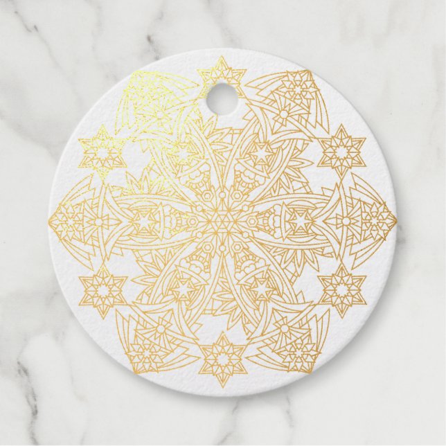 Regal Vintage Foil Snowflake Favour & Gift Tag (Front)