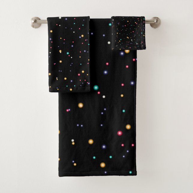 Regalolinda's colorful Christmas lights Bath Towel Set (Insitu)