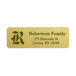 Regard de feuille d'or avec le monogramme