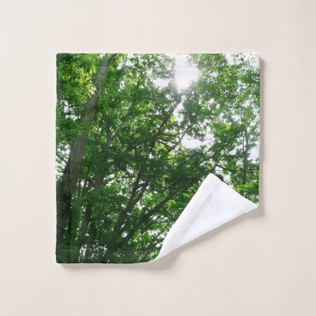 Regardant les arbres d'été (Gant de toilette)