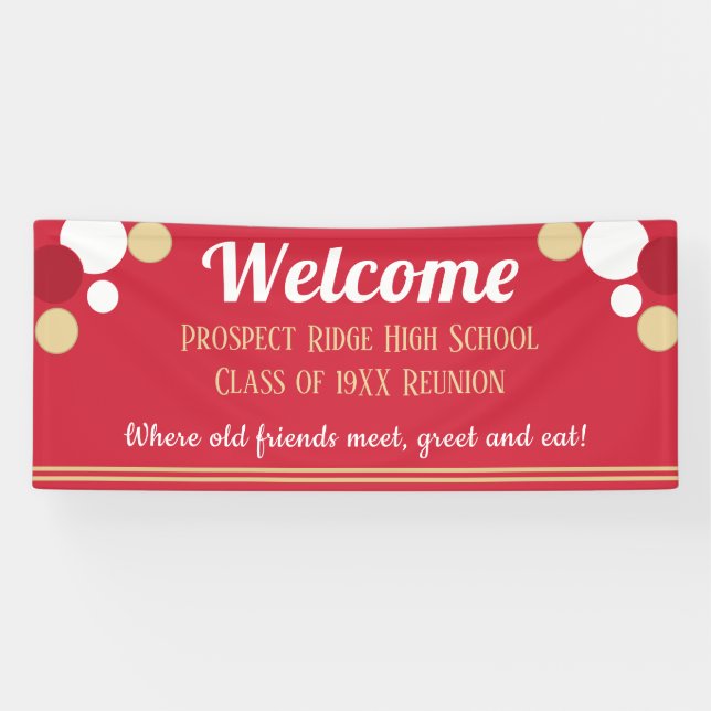 REGARDE ! Bannière Réunion de classe amusante (Horizontal)