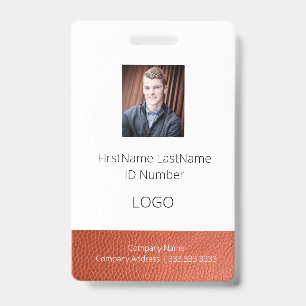 Regarder en cuir Badge d'ID employé avec code barr