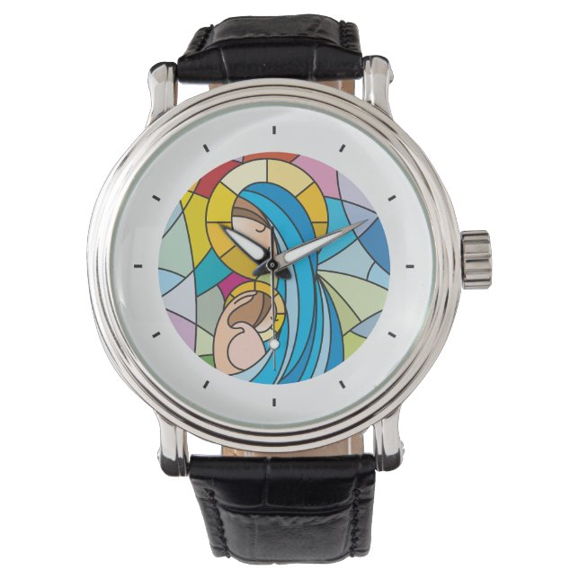 Regarder Montre avec une illustration mère et bébé (devant)
