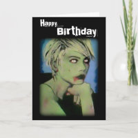 'Regardez-la dans les yeux' sur une carte d'annive