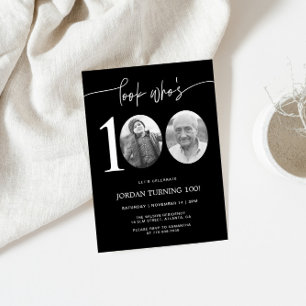 Regardez qui a 100 ans Photo Invitation du 100e