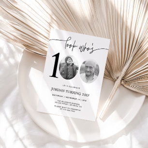 Regardez qui a 100 ans Photo Invitation du 100e
