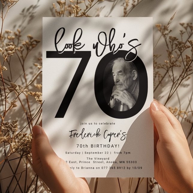 Regardez qui a 70 ans | Photo Invitation à l'anniv (Créateur téléchargé)