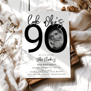 Regardez qui a 90 ans   Invitation pour les 90 ans