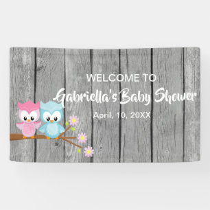 Regardez qui a la bannière de hibou de baby showe