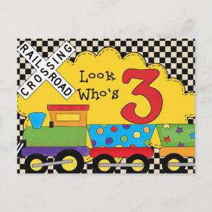 Regardez qui est 3 cartes de train d'anniversaire