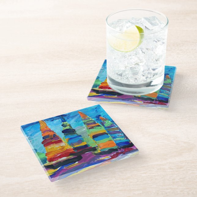 Regatta "Art by Kids" Glass Coaster (Angled)
