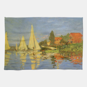 Regatta at Argenteuil by Claude Monet Kitchen Towel