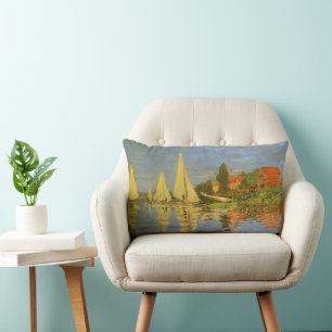 Regatta at Argenteuil by Claude Monet Lumbar Pillow