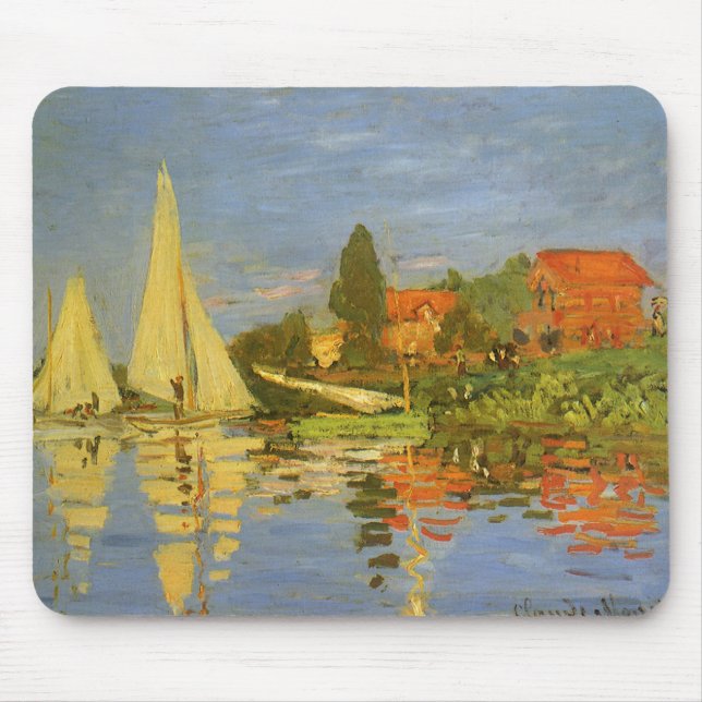 Regatta at Argenteuil by Claude Monet Mouse Pad (Front)