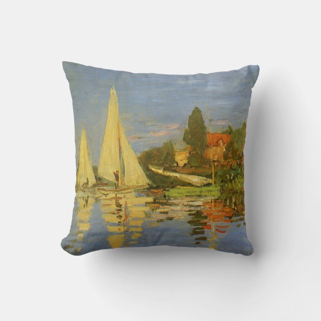 Regatta at Argenteuil by Claude Monet Throw Pillow (Front)