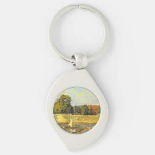Regatta at Hampton Court Alfred Sisley Poster Keychain