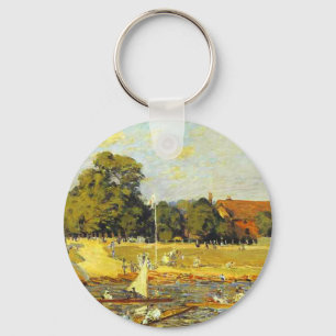 Regatta at Hampton Court Alfred Sisley Poster Keychain