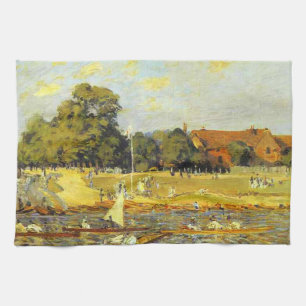 Regatta at Hampton Court Alfred Sisley Poster Kitchen Towel