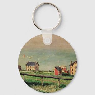Regatta at Villerville by Gustave Caillebotte Keychain