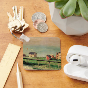 Regatta at Villerville by Gustave Caillebotte Keychain