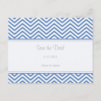 Regatta Blue Chevron Save the Date Annoucement