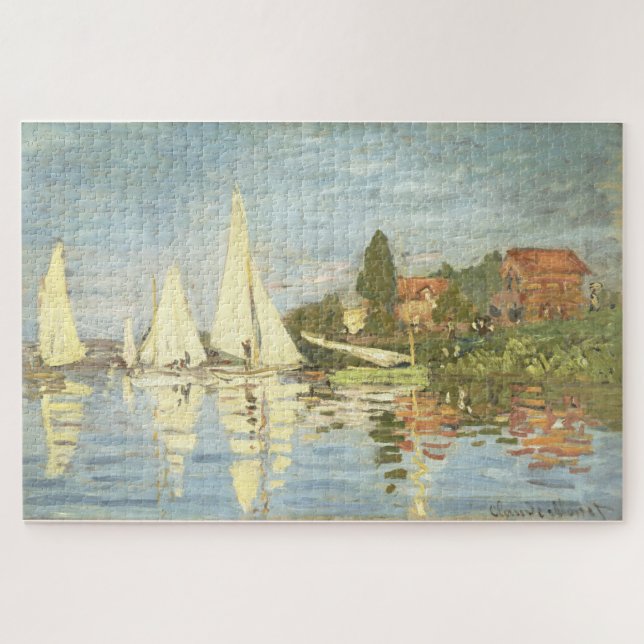 Regattas at Argenteuil, Monet Jigsaw Puzzle (Horizontal)