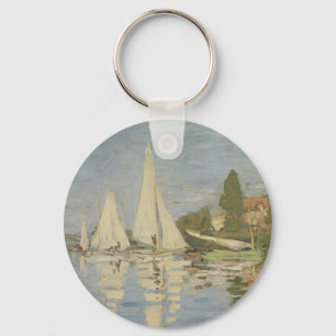 Regattas at Argenteuil, OIl Painting, Claude Monet Keychain