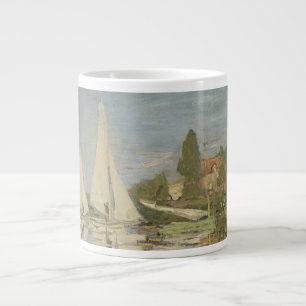 Regattas at Argenteuil, OIl Painting, Claude Monet Large Coffee Mug