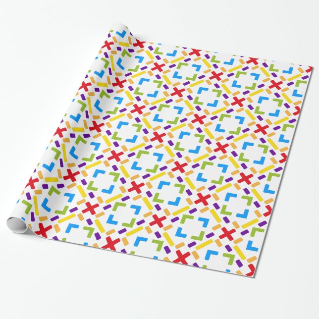 Regenbogen Muster Grafisch Wrapping Paper (Unrolled)