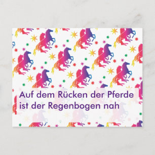 Regenbogen Pferdekarte Postcard