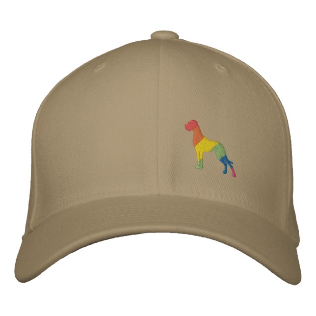 Regenbogen Stick Dogge Embroidered Hat (Front)