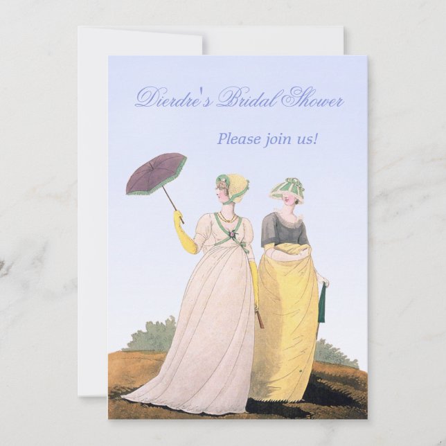 Régence Mariage personnalisé Invitations de douche (Devant)