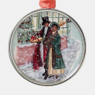Regency Christmas Shoppers - Jane Austen  Metal Ornament
