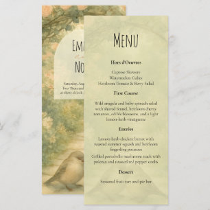 Regency English Garden Lovebirds Wedding Menu