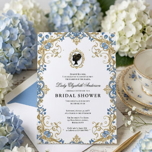 Regency era floral bridal shower invitation