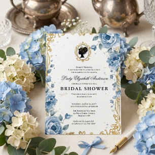 Regency era floral bridal shower invitation