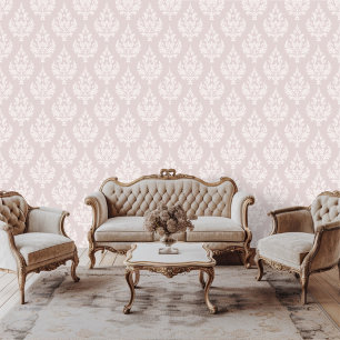 Regency Era Inspiré Damask Scroll Papier peint feu