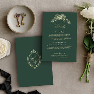 Regency Era Wedding Elegant Heirloom Details Enclosure Card