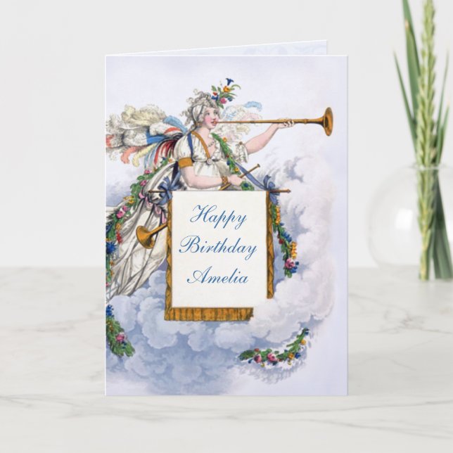 Regency Fashion Custom Birthday Greeting Card (Front)