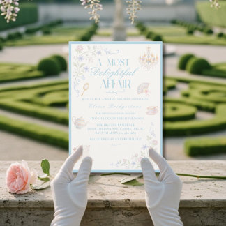 Regency Floral Tea garden Bridal shower Invitation