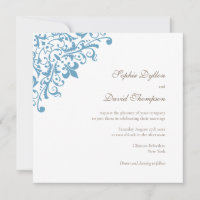 Regency French Blue Fleur de Lis Pattern Square
