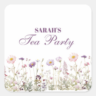 Regency Garden Birthday Party   Square Sticker