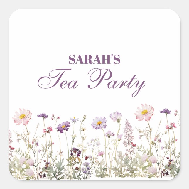 Regency Garden Birthday Party   Square Sticker (Front)