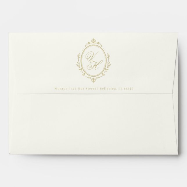 Regency Garden Vintage Classic Romantic Wedding  Envelope (Back (Top Flap))