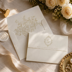 Regency Garden Vintage Classic Romantic Wedding Envelope