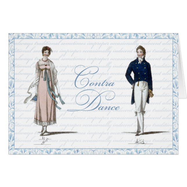 Regency Kontra Dance Contradance Notecards (Front Horizontal)