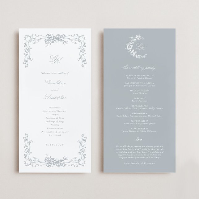 Regency Monogram Wedding Program (Regency Monogram Wedding Program)